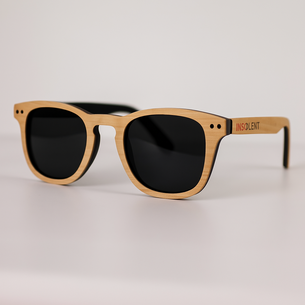 BROOKLYN VANILA - Gafas de sol de madera de Arce Blanco y Ébano