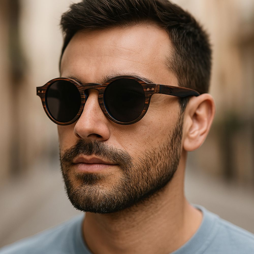 GOLFMASTER BLUE - Gafas de Sol Polarizadas - Estilo boho en madera: esencia bohemia, diseño auténtico
