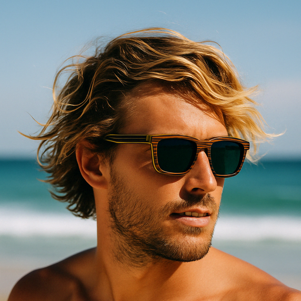 BAMBUDY GROVE Gafas de Sol de Madera Polarizadas – Look Natura, Corazón Verde