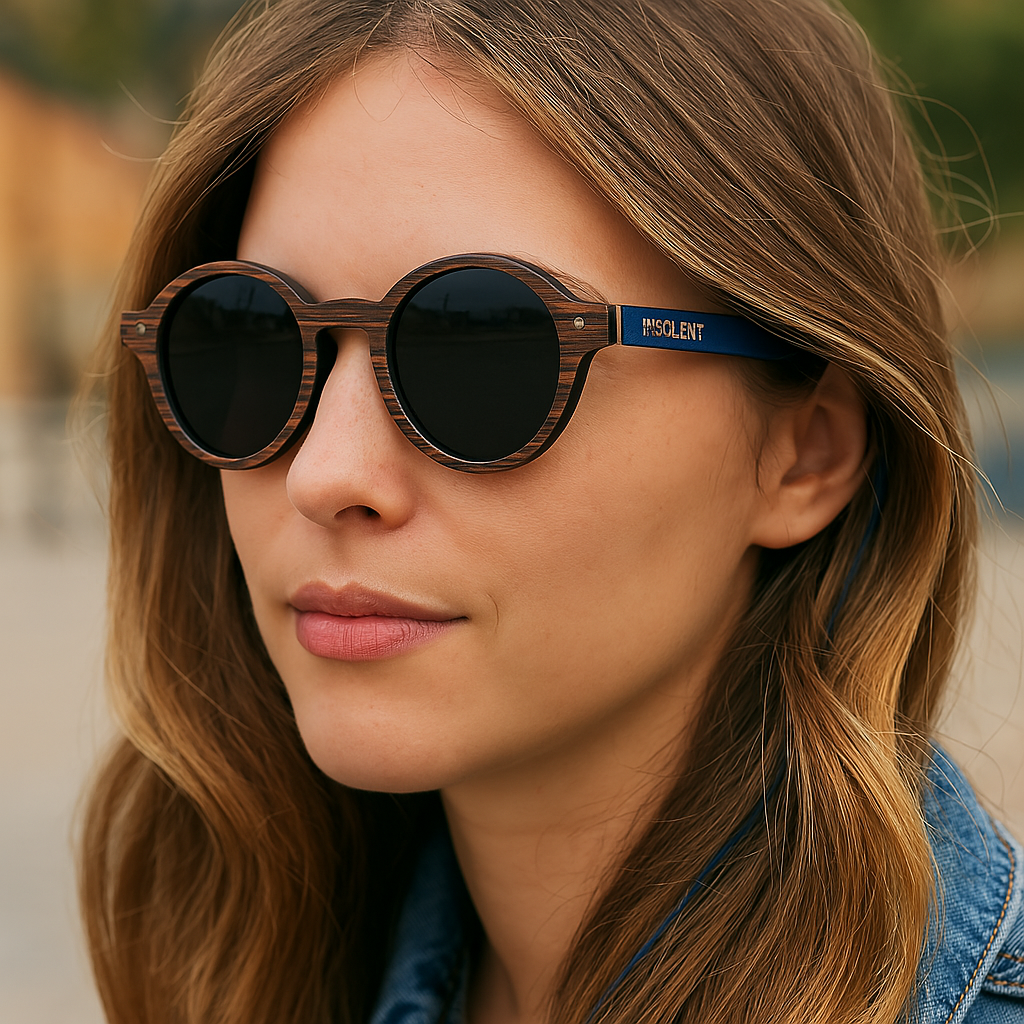 GOLFMASTER BLUE - Gafas de Sol Polarizadas - Estilo boho en madera: esencia bohemia, diseño auténtico