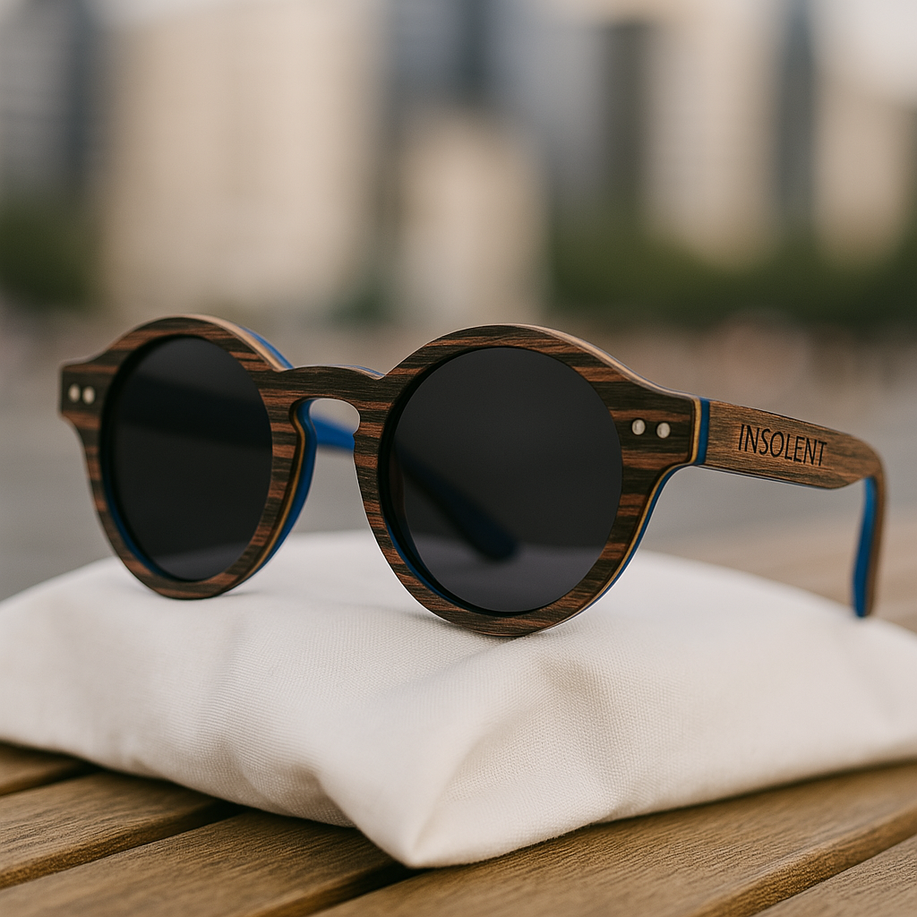 GOLFMASTER BLUE - Gafas de Sol Polarizadas - Estilo boho en madera: esencia bohemia, diseño auténtico