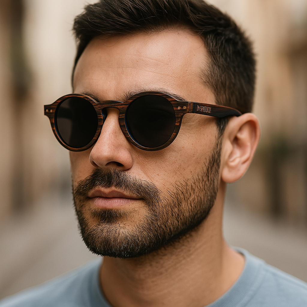 GOLFMASTER BLUE - Gafas de Sol Polarizadas - Estilo boho en madera: esencia bohemia, diseño auténtico