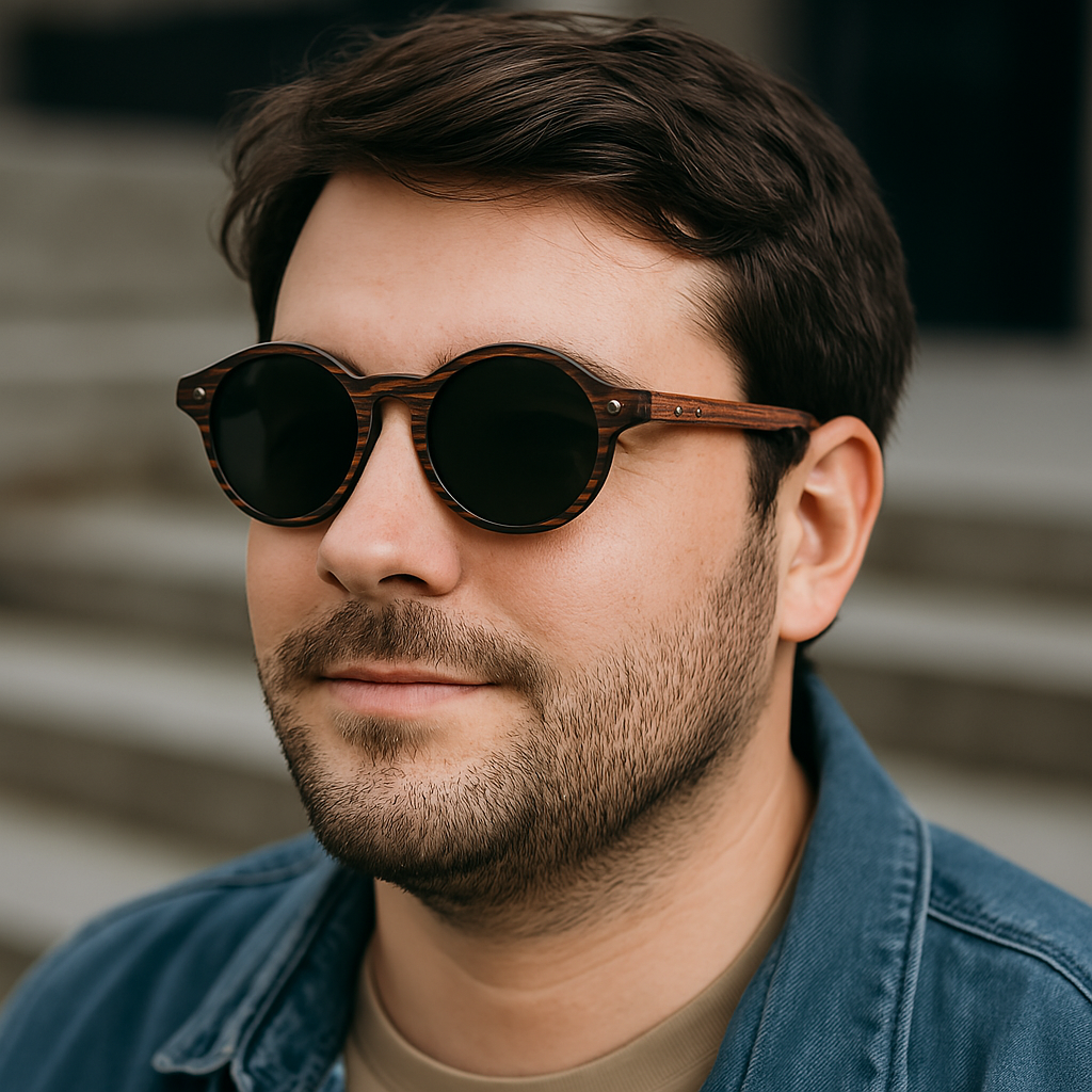 GOLFMASTER BLUE - Gafas de Sol Polarizadas - Estilo boho en madera: esencia bohemia, diseño auténtico