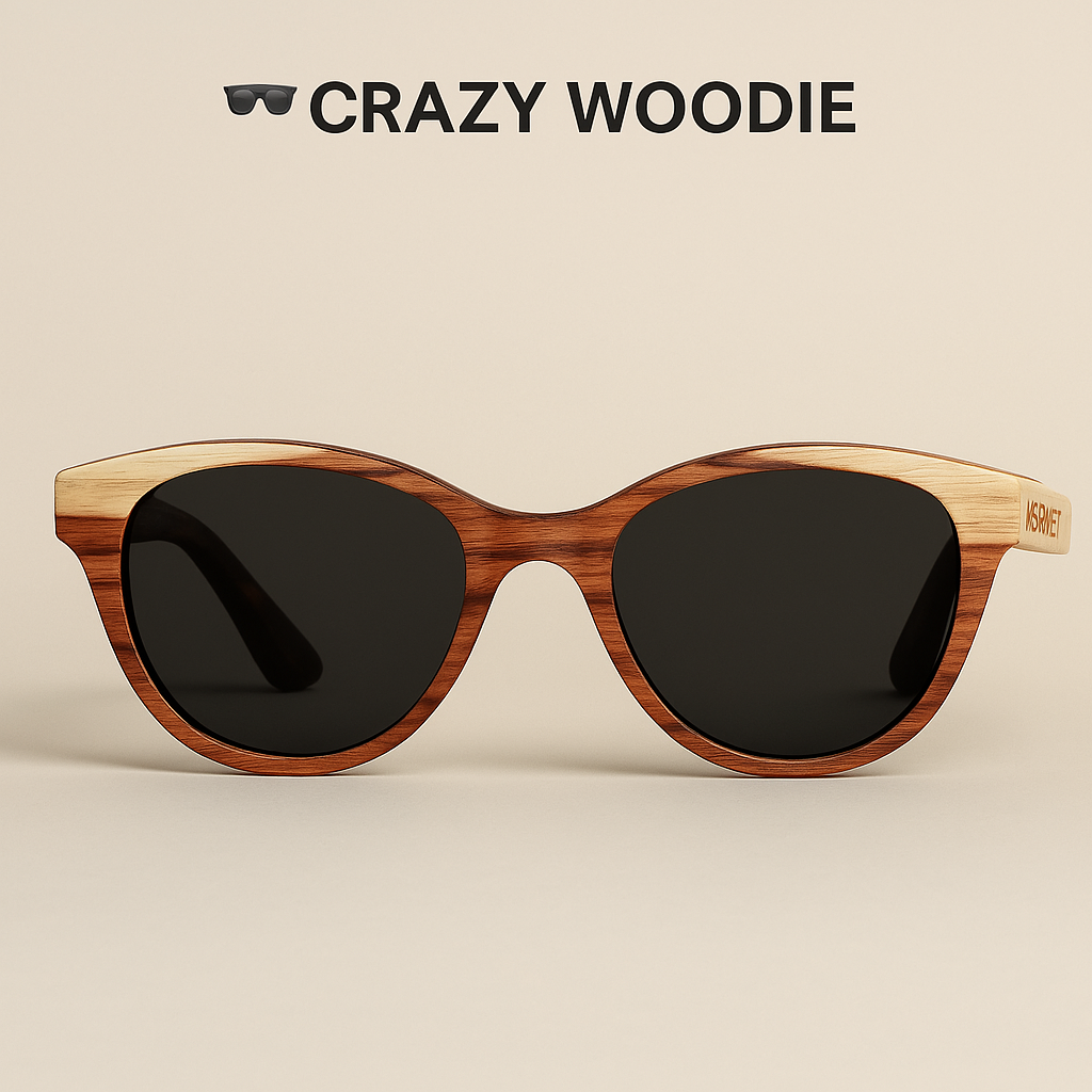 CRAZY WOODIE – Gafas de sol de madera polarizadas con alma salvaje