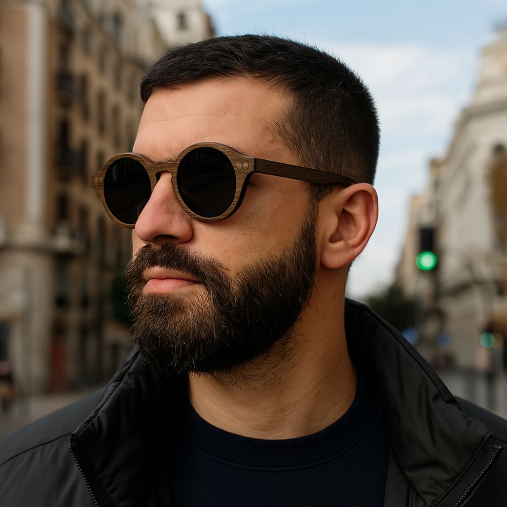 GOLFMASTER BLUE - Gafas de Sol Polarizadas - Estilo boho en madera: esencia bohemia, diseño auténtico