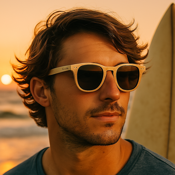BROOKLYN VANILA - Gafas de sol de madera de Arce Blanco y Ébano